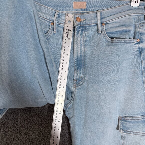 Mother The Undercover Cargo Sneak Wide Leg Jeans - Women's Size 30 - Blue - Picture 11 of 11